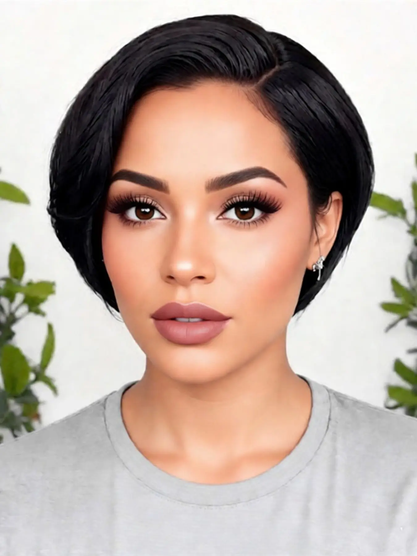 Pixie Wig 13x4 Frontal Lace Pixie Cut Human Hair Wig, Short Straight Human Hair Wig for Women, Daily Party Use, Burgundy Color, Lace Frontal Wigs
