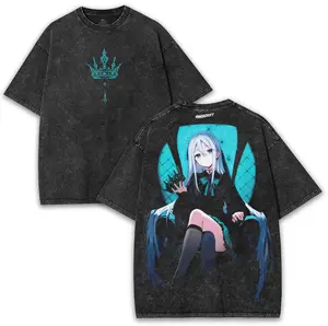 Kanade Yoisaki Project SEKAI Throne Tee – Washed Oversized 260GSM Anime Shirt with Double Print | Rule Your World in Silent Grace