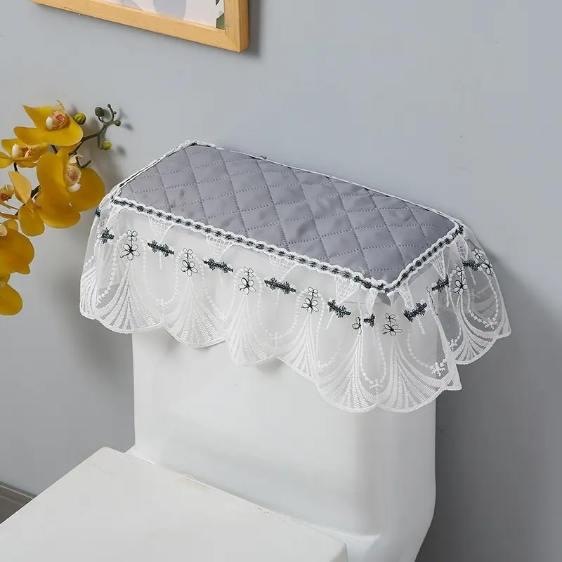 Waterproof Fabric Toilet Tank Cover Universal Dust Proof Cistern Lid Decor Cover For Bathroom Toilet Accessories Cover