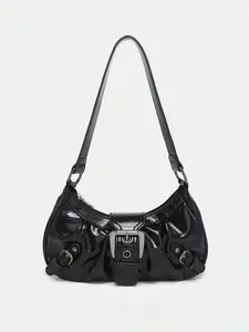 Women's Fashionable Puffer Quilted Half Moon Bag, Y2K Style Shoulder Bag for Daily Used, Casual Trendy Versatile High-quality Daily Commuting Bag, Girl Fashionable Shopping Bag, Puffy Shoulder Bag