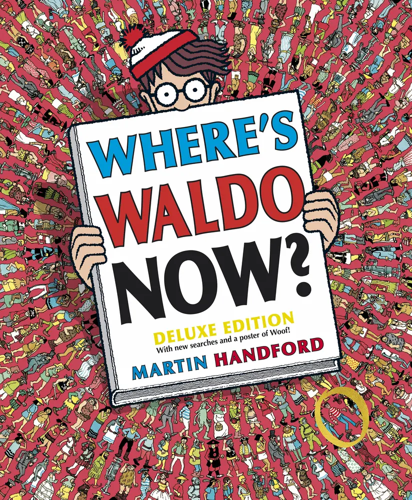 USED Book - Where's Waldo Now?: Deluxe Edition with New Searches and a Poster of Woof! (a Hidden Object Activity Book with Search & Find Puzzles and Spot-The-Diff by Handford, Martin (Hardcover) - english