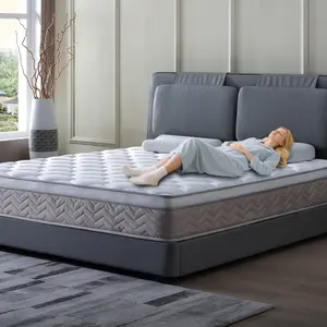 Hybrid Queen Mattress 12 Inch Bed in a Box, Memory Foam Conforms to Body & Pocket Springs Reduce Motion, Breathable Cool Fabric Cover, Oeko-Tex Standard 100, Euro Top for Pressure Relief, Medium-Firm Feel, Ideal for Back, Side, and Stomach Sleepers