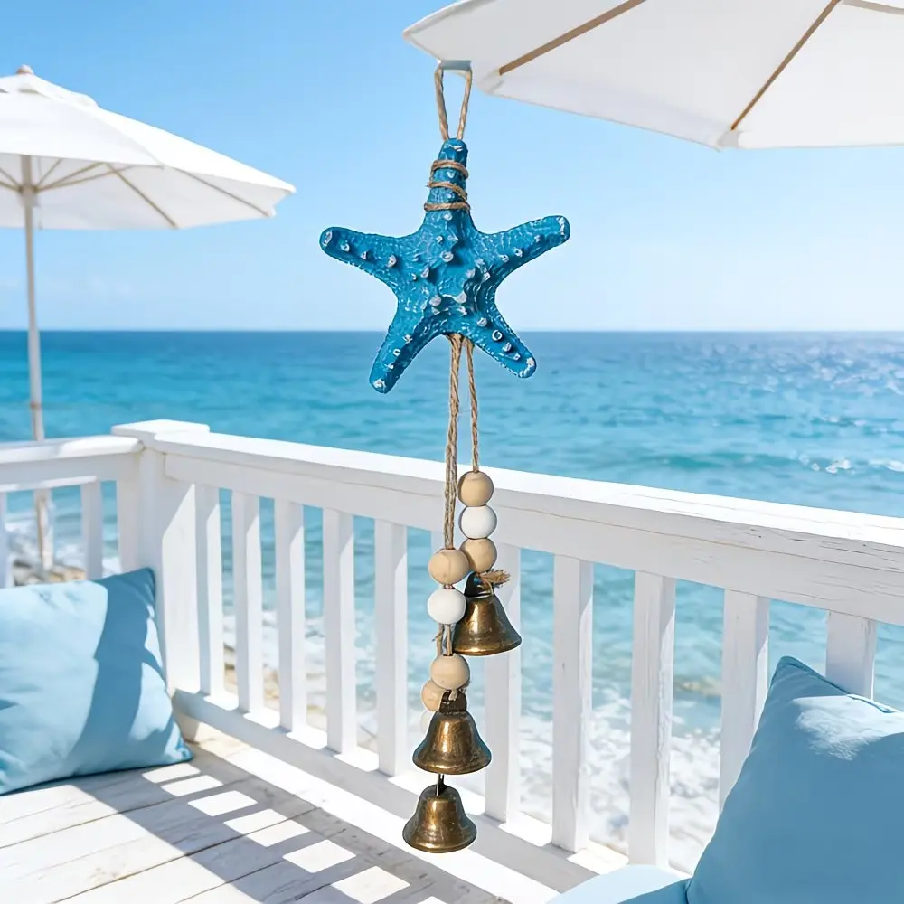 Starfish Wind Chime Outdoor Home Decor, Summer Beach Bohemian Style Hanging Ornament, Perfect for Coastal Living Spaces, Outdoor Wind Chimes