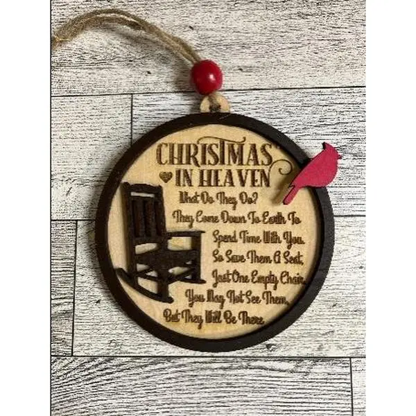 Christmas In Heaven Ornament, 3D Ornament, Keepsake Ornament, Memorial Ornament
