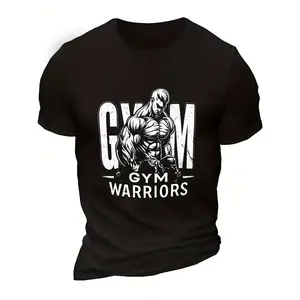 Men's Gym Warriors Graphic T-Shirt - Heavyweight 999 burned design, Soft Breathable Cotton Crew Neck Workout Shirt for Bodybuilding, Gym, Fitness - Ideal Gift for Men (Black/White Muscle Flex Print) - Birthday, Father's Day, Gym Apparel - Machine Washable