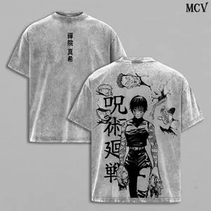 Maki Zenin Tee Washed – Jujutsu Kaisen Vintage Washed & Acid Wash Heavy Cotton Oversized Anime Manga T-Shirt & Hoodie, Dark Aesthetic Double Printed Retro Unisex Streetwear Graphic Top, Heavenly Restriction Edition