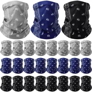 36 Pcs Paisley Bandanas Buffs Seamless Neck Gaiter Face Mask Headwear Balaclava for Men Women Wind UV