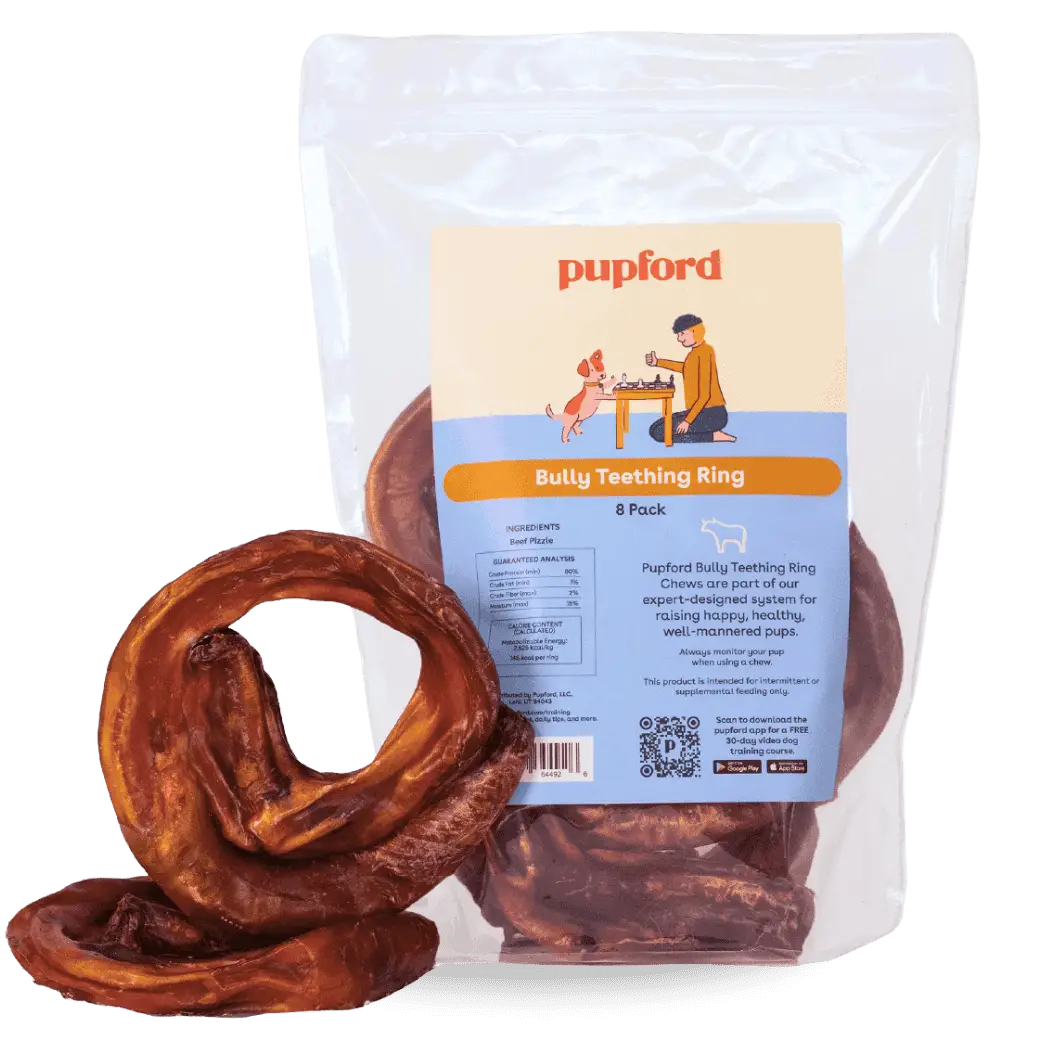 Bully Rings - Pupford Bully Stick Rings for Puppies & Dogs, Long-Lasting Beef Do...
