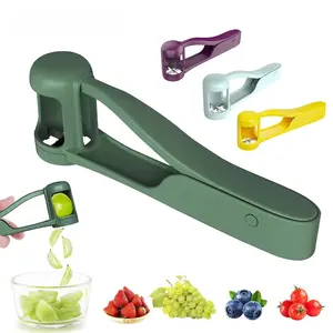 Safe Grape Cutter for Toddlers Baby Food, Stainless Steel Fruit Slicer for Cherry Tomato Strawberry Blueberry, No Sharp Exposed Blades Kitchen Gadget