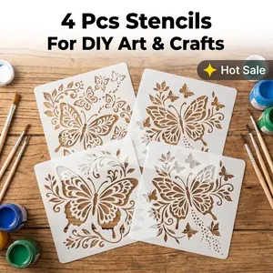 Reusable Stencil Templates for Walls, Fabric, Canvas, Scrapbook, Butterfly, Insect, Floral, Vine Patterns, Craft Supplies, Home Decor