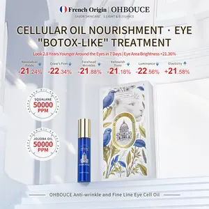 【OHBOUCE】French Line-Smoothing Firming Eye Cell Oil | Collagen Peptide Hydrating Brightening Under Eye Treatment Oil for Sensitive Skin Made in France