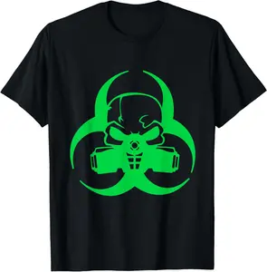 100% cotton Unisex Cyber goth clothing Biohazard Gas Mask Tshirt