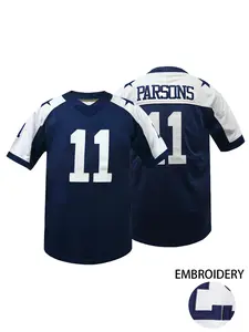 Men's Embroidered Football Jersey Short Sleeve, Sweat Absorbing Rugby Jersey, Breathable T-Shirt Comfortable Sportswear, Jersey Tee, Apparel Jersey, Athletic Tops
