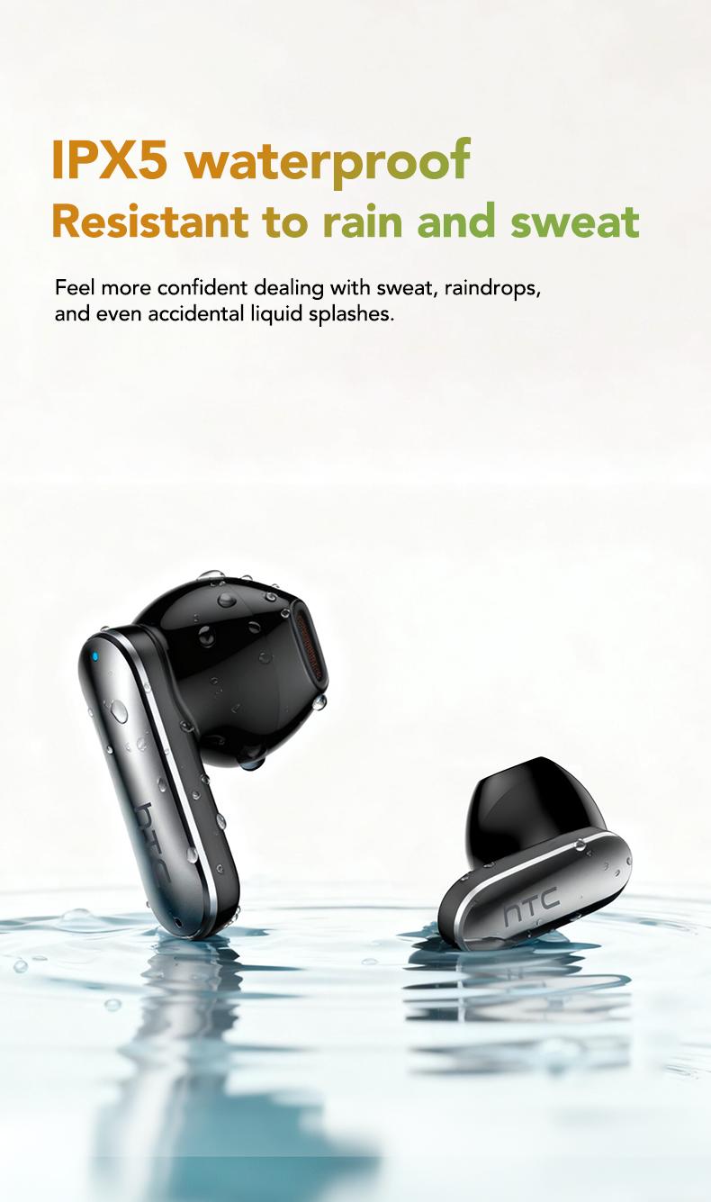HTC NE48 Slider Earbuds Bluetooth 6.0 Earphones, Multifunctional LED Display Wireless Earphones ,Suitable for Office, Sports, Study and Audio Calls,Built-in Microphone