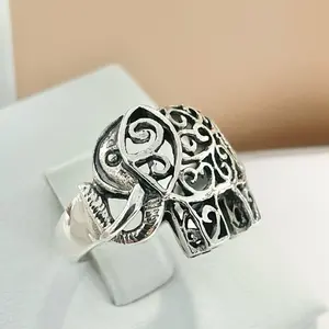 Sterling Silver 925 Elephant Oxidized Ring