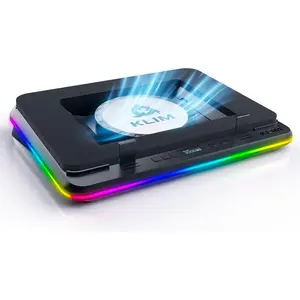 KLIM Turbofrost MAX - RGB Laptop Cooling Pad, Gaming Laptop with Turbofan XL, Fast Cooling Laptop, 15.6-17in, Inlay System for Airflow, Speed, LCD Screen