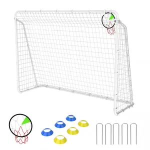 7X16FT / 6X8FT / 6X12FT  Soccer Goal for Backyard Kids Portable Soccer Net with High-Strength Nets