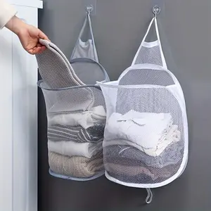 1pc Foldable Laundry Basket, Bathroom Clothes Storage Hanging Bag, Household Wall Mounted Dirty Clothes Basket, Dirty Clothes Storage Basket For Bathroom Bedroom Living Room Dorm, Home Organization And Storage Supplies