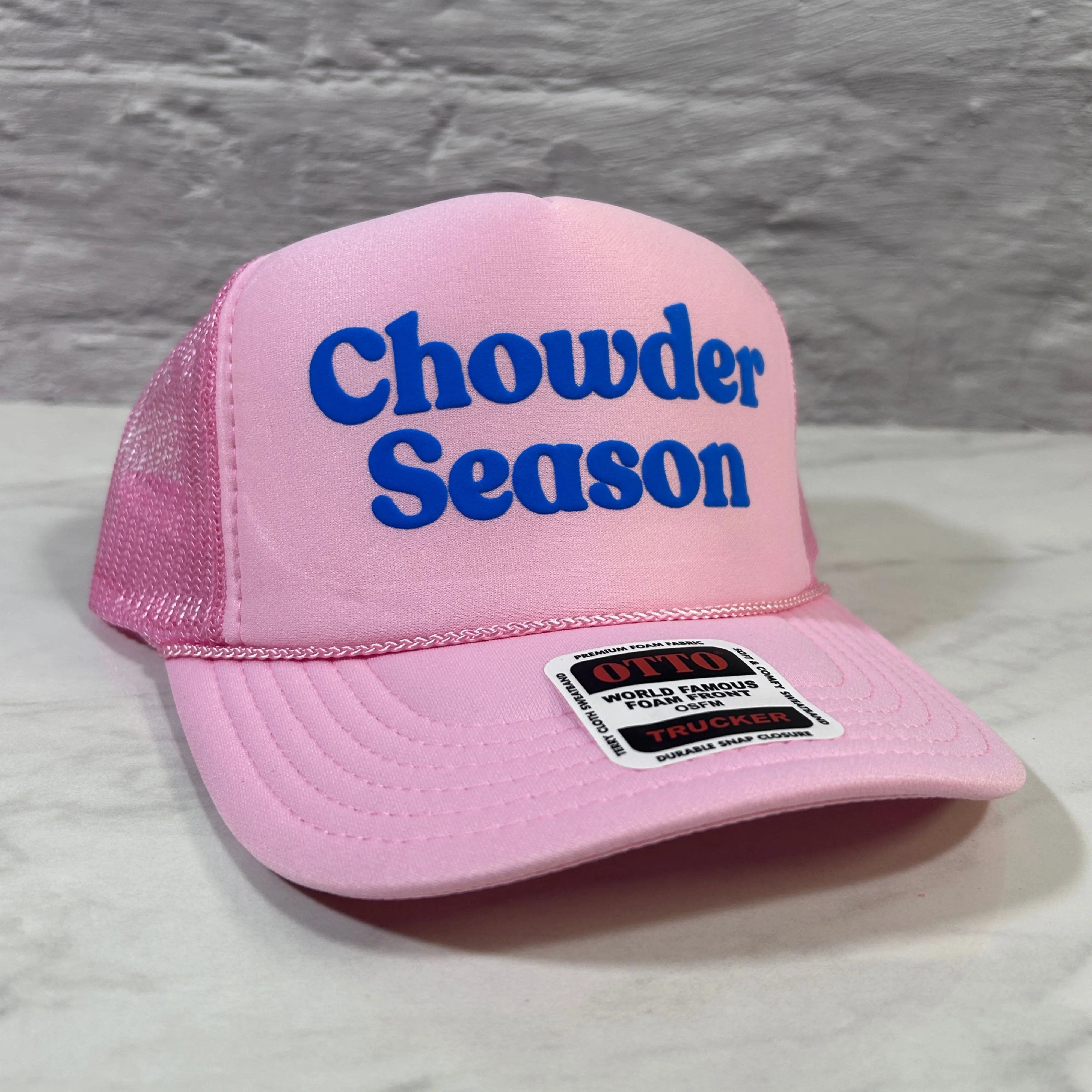 Chowder Season Hat | New England Clam Chowder Trucker Hat | Coastal Foodie Gift | Clam Festival Hat | Cape Cod Summer Hat | Foam Trucker Cap