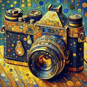 5D DIY Full Drill Round Diamond Painting - Diamond Art Kit Vintage Camera Mosaic, Canvas - DIY Decorative Painting, Home Wall Decor, Suitable for Halloween and Christmas, Birthday and Anniversary Gifts.