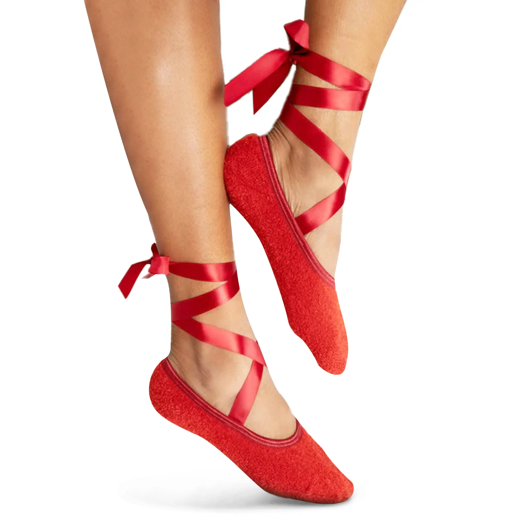 The Lingerie Sock - Fuzzy Ankle Socks for Women with Satin Ribbon Cozy Warm Ballet Slippers Red Black White Sensual Delight Soft Cozy Lingerie for Feet Size 6-8 Women Accessory Elegance
