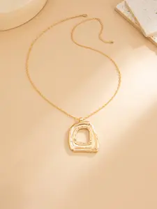 Fashion Personalized Extra Long Sweater Chain, Alloy Geometric Pendant Necklace, Versatile Commuter Simple Women's Clavicle Chain, Minimalist Chain