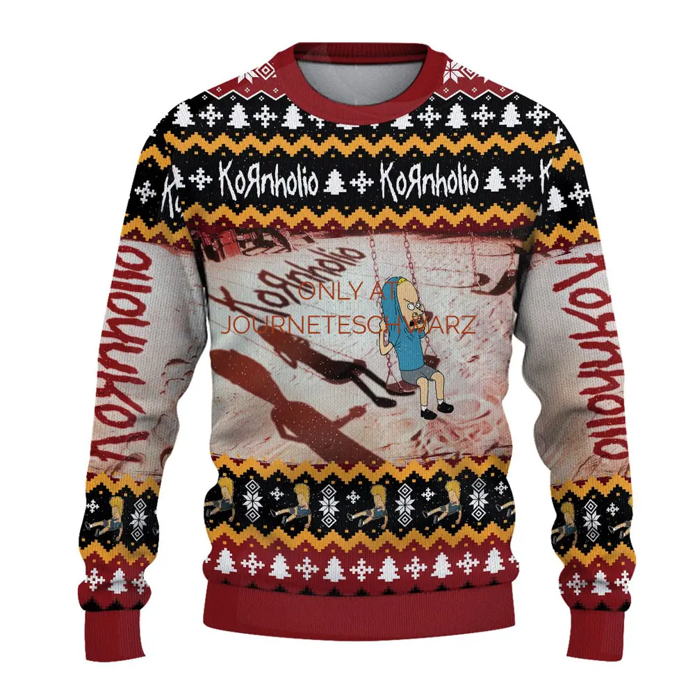 Kornholi0 V2 Ugly Christmas Sweater, Nu-Mental Band Xmas Gift