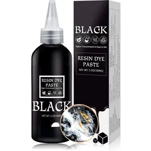 Black Epoxy  Pigment Paste - 3.4 fl.oz / 100ml Concentrated Dye for DIY Art, UV , River Table - Opaque Epoxy for Painting, Coaster,