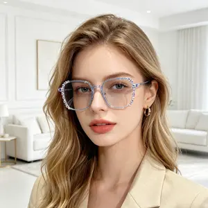 Photochromic Anti Radiation Glasses, Lightweight Metal Frame Eyeglasses for Women & Men, Fashion Eye Protection Glasses for Daily & Outdoor Use