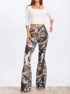 Huntress Camo Flares with Stretch High Waisted SUPER STRETCH HUNTER PRINT FLARE PANTS 76% COTTON 20% POLY 4% SPANDEX