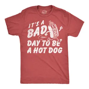 Mens Funny T Shirts Its A Bad Day to Be A Hotdog Sarcastic Fourth Of July Graphic Novelty Tee for Men Mens Funny T Shirts Cool Vintage Fashion T-Shirt Gift Classic Menswear Patriotic Apparel for Men Funny Food Red - Bad