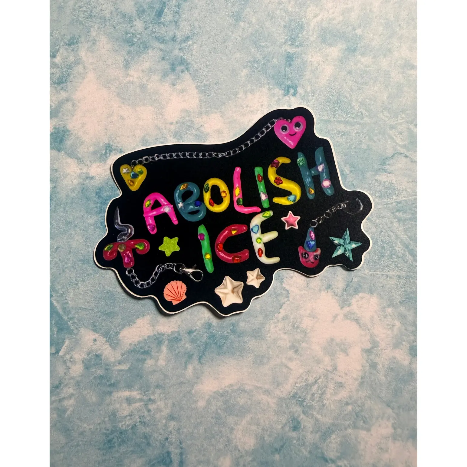 Abolish Ice Sticker, 4x3 inches vinyl sticker junk journal art