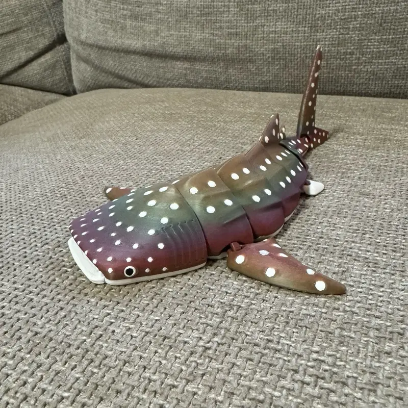 3D Printed Articulated Whale Shark Fidget Toy - Ocean Marine Enthusiast Gift, Decor Item