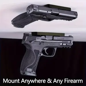 Pistol Magnetic Gun Holder - Rubber Coated Concealed Gun Holder - Suitable for Home, Vehicle, Wall, Table Universal Indoor Gun Holder - Iron Material - Supports 35 Pounds - 1 Pack