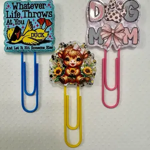 Claim on Live!   3 for $10. Paper Clip with Acrylic Flat Back Attachments Assorted Flat Backs 2 Inch Paper Clip for Organizing and Styling