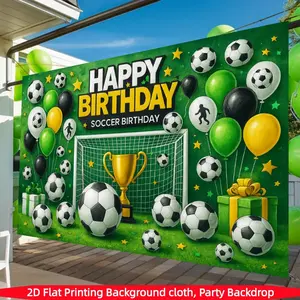 Football Theme Birthday Banner Set, Includes Goalpost & Trophy Cup, Balloons, Player Silhouettes, Perfect Party Decor, Birthday Party Decorations