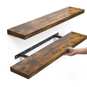 Floating Shelves Set of 2, 22.5 Inch Wall Shelves for Bathroom Over Toilet, Bedroom, Kitchen, and Living Room Decor, Rustic Display Shelving for Storage and Organization