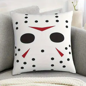 Horror movie pillowcase, double-sided printing, zipper closure, machine washable - perfect for Halloween and home decoration (pillow not included), Halloween decoration