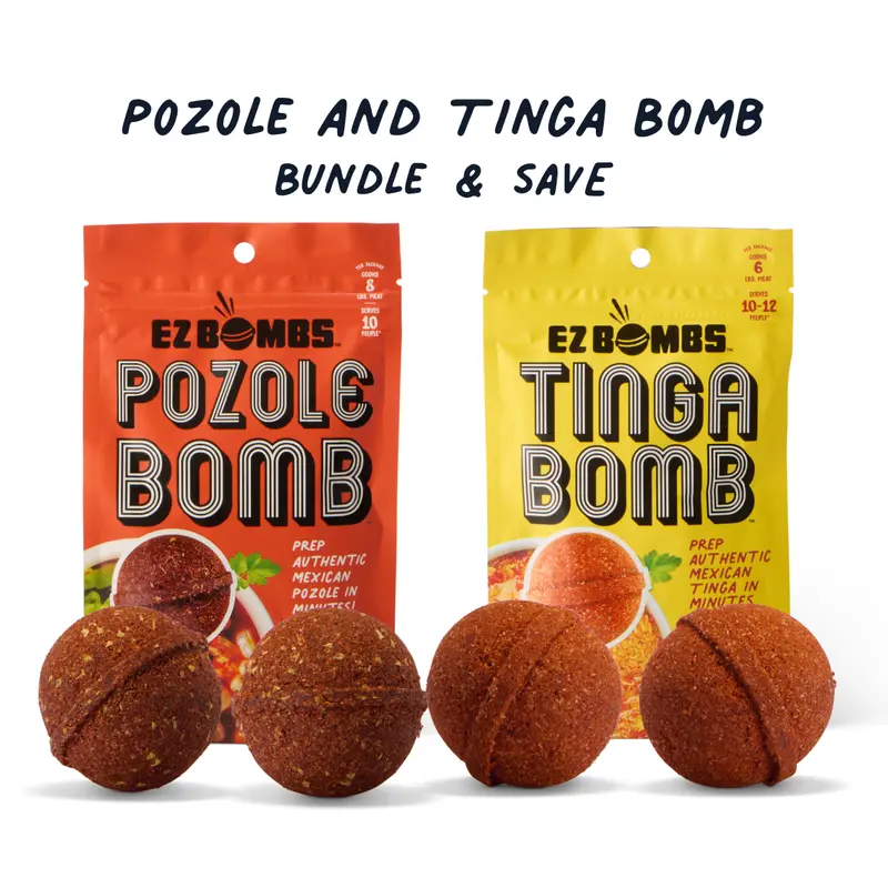 TingaBombs and PozoleBombs bundle by EZ Bombs - Seasoning Spice Bomb Flavor for Authentic Mexican Dishes - Traditional