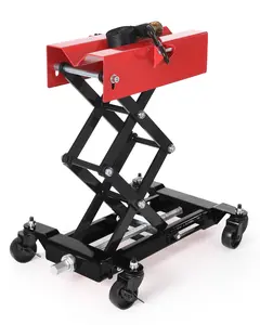 Garvee 450 LBS Low Profile Powertrain Jack – Heavy Duty Adjustable Floor Lift for Auto Repair & Transmission Maintenance, 7–23 Inch Lift Range, Safety Straps, 4 Swivel Wheels, Stable Rolling Design – Ideal for Garage, Shop & Vehicle Service, Red or Black