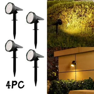 4-Pack Solar Landscape Lights, Outdoor LED Spotlight, 55 LEDs with Three Dimming Levels, Smart Light Control for Automatic Night Illumination, Suitable for Courtyards, Lawns, Flower Beds, Advertising Sign Lighting, and Landscape Trees