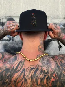 PAINT SKULL FLAT BILL HAT