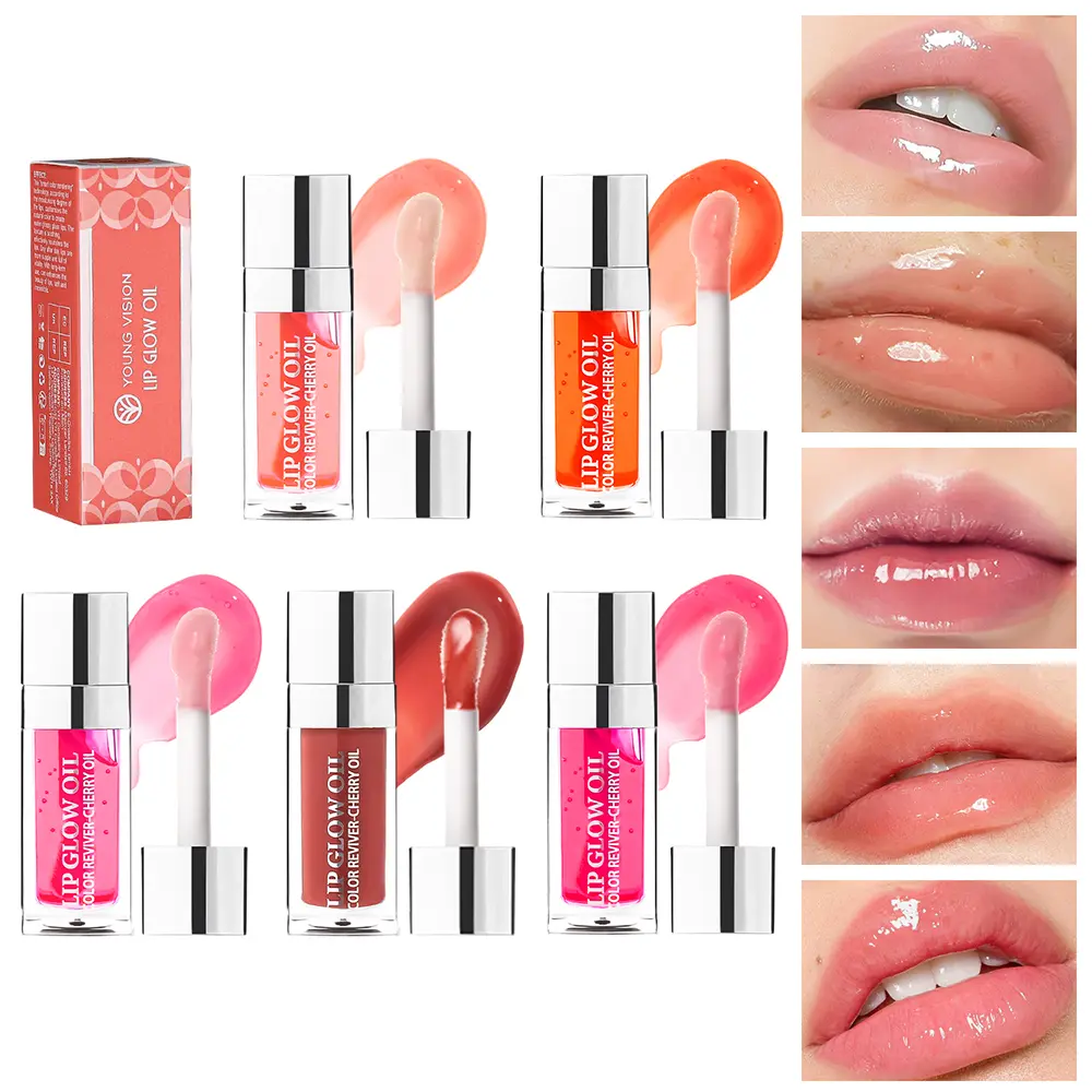 YOUNG VISION 5PCS Lip Oil Set Hydrate Five-Color LongLasting Lip Care,Multi-Color Makeup lipstick lip Gloss Lipgloss Moisturizer Gloss Moisture Cosmetic