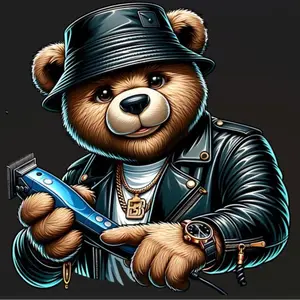 Street Style Bear Ready-to-Press DTF Heat Transfer, Direct to Film Fabric Print for Cotton and Polyester Fabrics, 300-320°F Press Settings, Direct Film