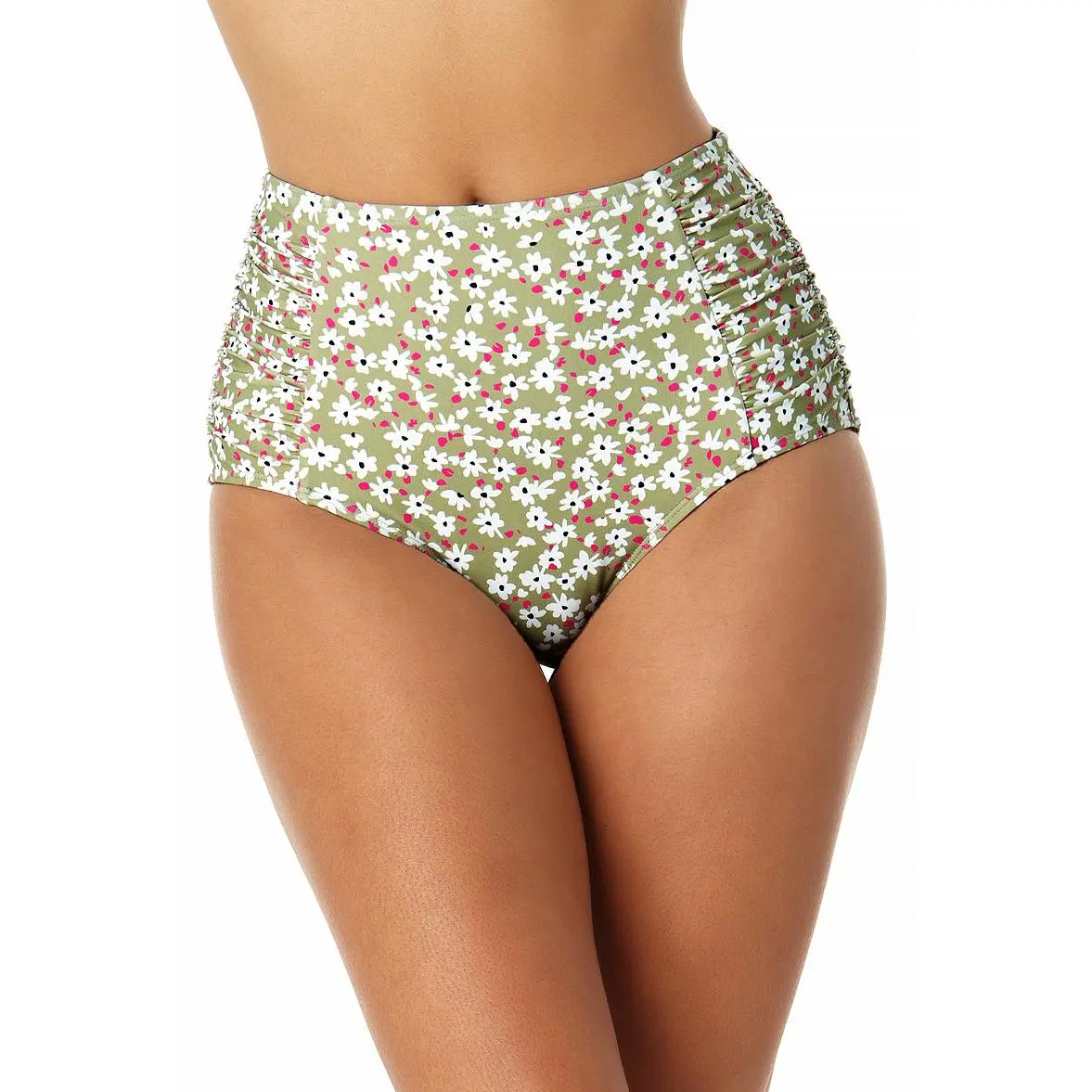 Anne Cole - Women's Shirred High Waist Tummy Control Bikini Bottom