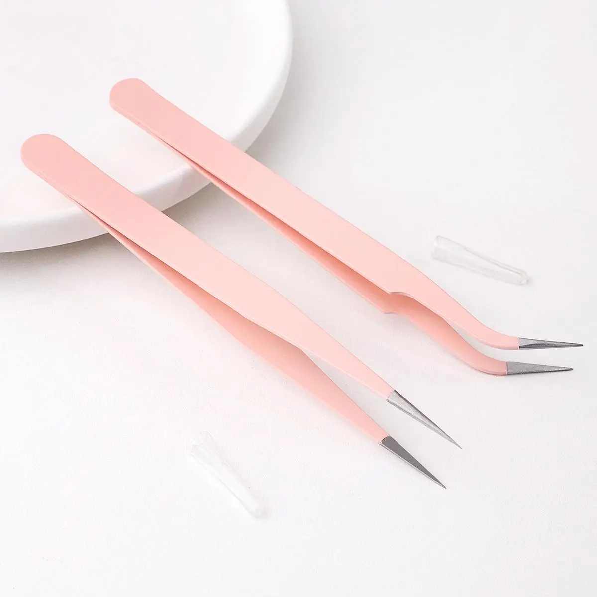 Eyelash Tweezers Set, 2 Counts/set Multifunctional Stainless Steel Eyelash Tweezers, Eyelash Extension Tweezers, High Precision Eyelash Tools, Professional Makeup Tools for Women, Cosmetic, Cosmetics Makeup Tools, Daily Beauty Accessories