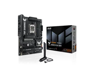 ASUS TUF GAMING B650E-PLUS WIFI AMD B650 ATX motherboard, 12+2+1 80A DrMOS power stages, DDR5, PCIe 5.0 Ready, 3x M.2, Wi-Fi 6E, 2.5Gb LAN, DisplayPort, HDMI, USB Type-C, BIOS FlashBack, Aura Sync