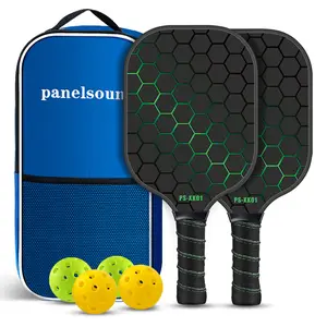 Fiberglass Pickleball Racket, Pickleball Training Set, Pickleball Racket Set, 1 Pack + 2 Rackets + 4 Pickleballs, Tennis Board Racket