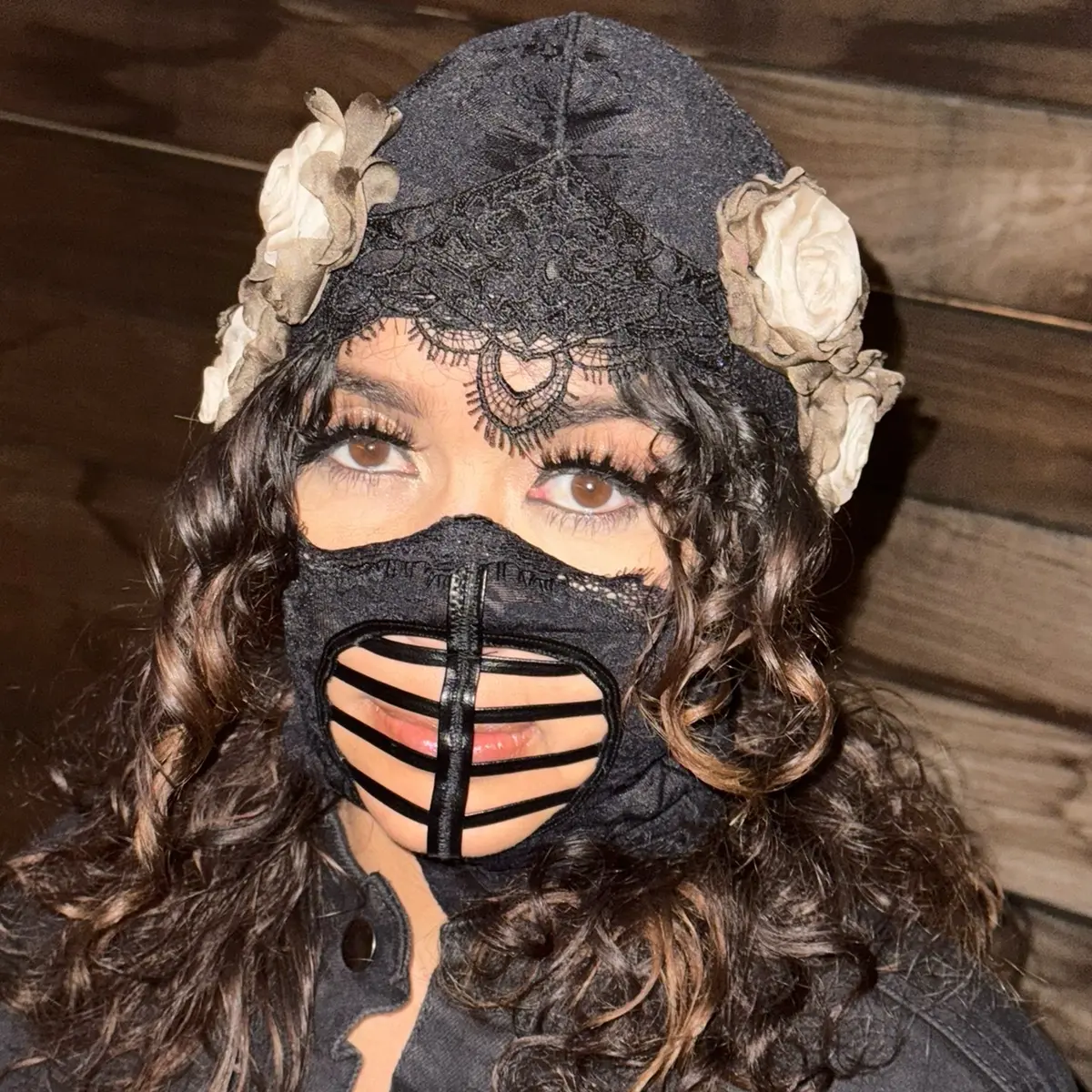 Rose and Lace Ski Mask -Women’s
