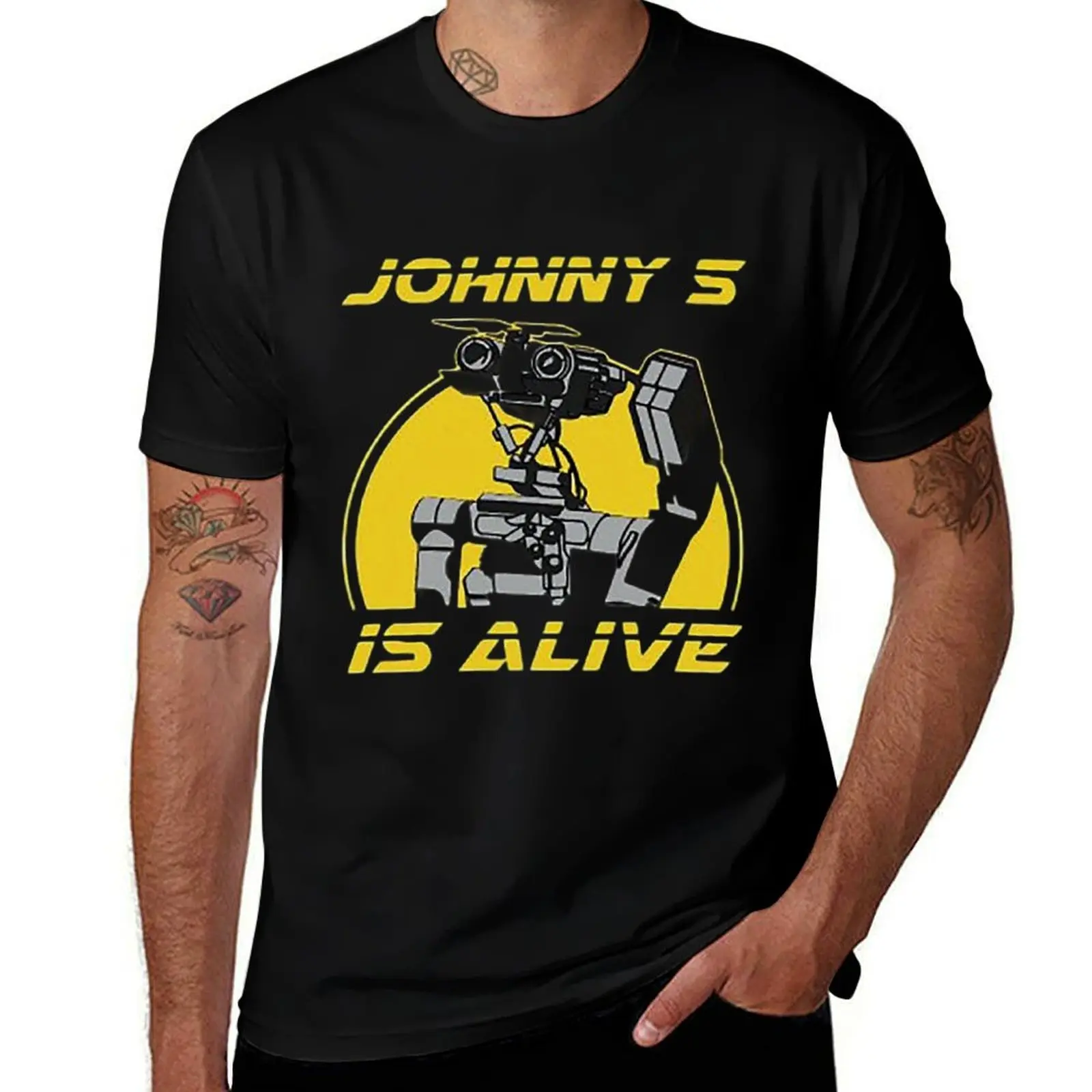 Johnny 5 Still Alive Mens T Shirts Cotton Short Sleeve T-Shirt Crew Neck Tees Casual Shirt